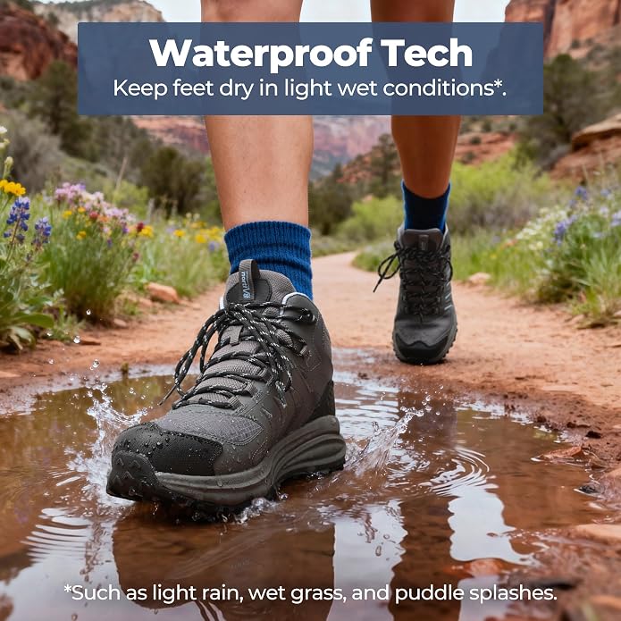 NORTIV 8 Women‘s Hiking Boots Waterproof Lightweight Outdoor Trekking Non Slip Comfortable Camping Ankle Breathable Everyday Boot Armadillo FieldLite