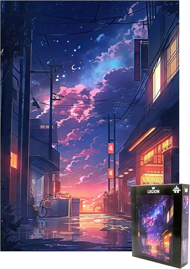 Legion Lo-Fi Anime Puzzle with Poster | 1000 Piece Jigsaw Puzzle for Teens and Adults | 70cm x 50cm | Hilltop Shop