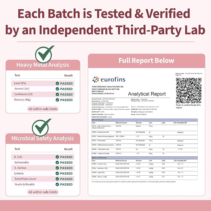 Women’s Vaginal Microflora Probiotic Complex | 1600mg - 60Capsules | Everyday Freshness & Comfort Formula | 12-in-1 Blend with Cranberry, D-Mannose & Hibiscus | Third-Party Lab Tested