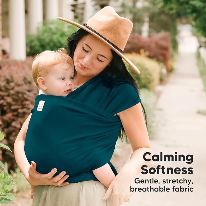 KeaBabies Baby Wrap Carrier - All in 1 Original Baby Carrier Newborn to Toddler Sling, Easy to Wear, Hands Free Bonding, Lightweight, Breathable Infant Wraps (Peacock Green)