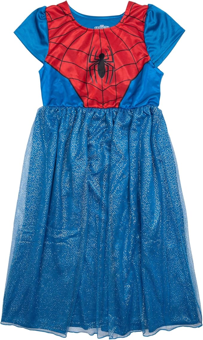 Disney Girls' Princess Dress Nightgown, Fantasy Gown, Soft & Cute Pajamas for Kids