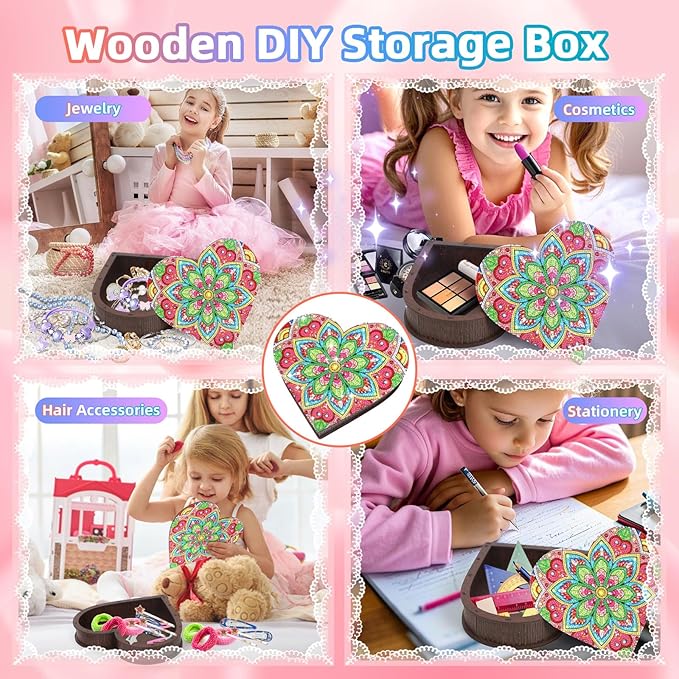 Diakud Diamond Painting Kit for Kids Ages 8-12 Jewellery Box Arts and Crafts Toys for 7 8 9 10 11 12 13 Year Old Girls 8-10 Years Old Birthday Gifts Ideas Craft Activities for Teen Girl Age 6-8