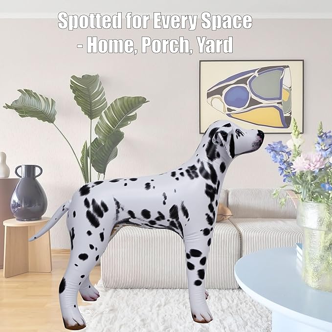 Jet Creations 39 inch Length, 30 inch Height Inflatable Dalmatian Dog, Lifelike Black White Puppy, Firehouse Mascot, Party Decoration, VBS, Photo Prop, Toy Gift for Kids, Adults