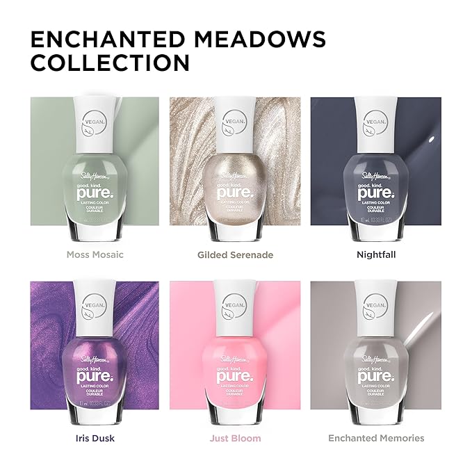 Sally Hansen Good. Kind. Pure. Nail Polish | Plant-Based, Vegan, 16-Free Formula | Shimmer, Glossy | 111 Gilded Serenade | Metallic Gold Nail Color