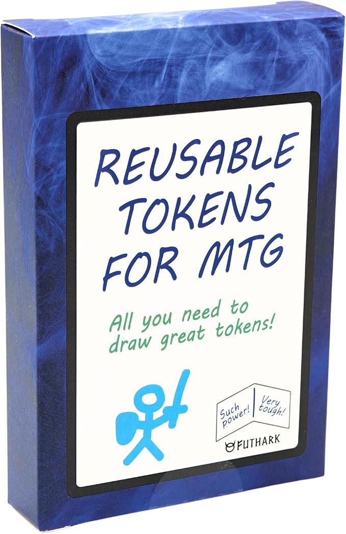Futhark Dry Erase MTG Tokens Cards Set – Reversible Reusable Double-Sided Universal Tokens Proxy Cards for Magic: The Gathering, MTG Accessories Gift