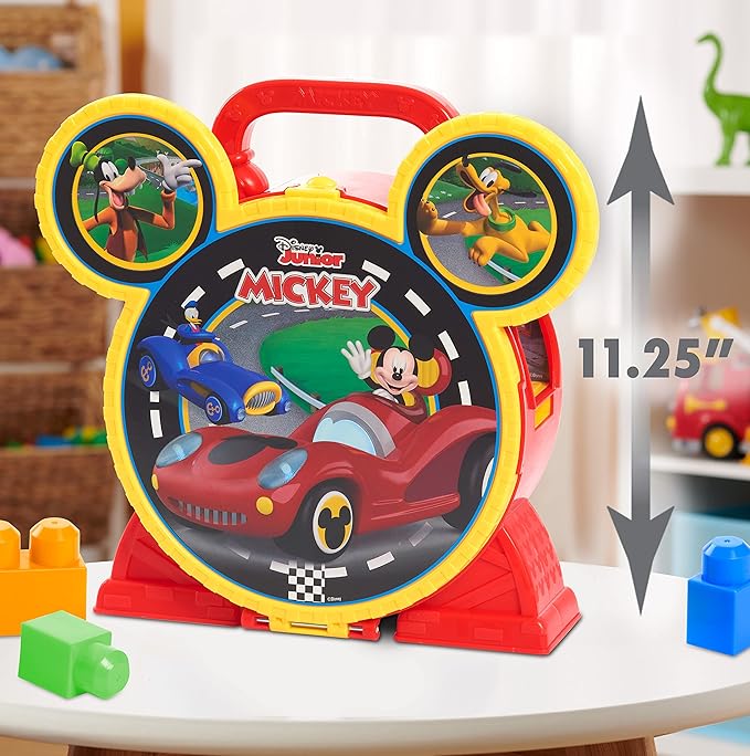 Disney Junior Mickey Mouse Stow ’n Go Garage, Figure and Vehicle Playset, Kids Toys for Ages 3 Up by Just Play