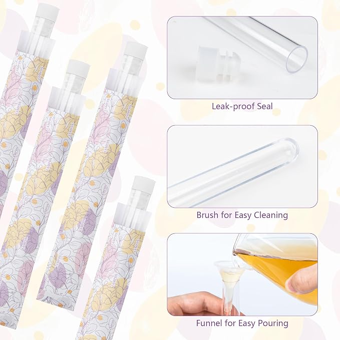 39 PCS Tampon Tube for Women, Plastic Tube for Juice with Funnel and Spout for Cruise Concert Sports Events-Yellow