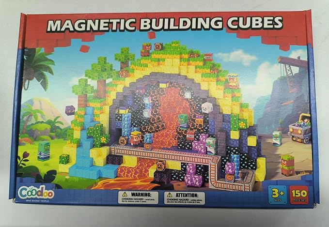 150PCS Magnetic Blocks, Build Mine Magnet World Set, Toddler Outdoor Toys STEM Construction Building Blocks Toy, Magnetic Tiles Sensory Kids Toys for 3+ Year Old Kids Boys Girls Ages 3 4 5 6
