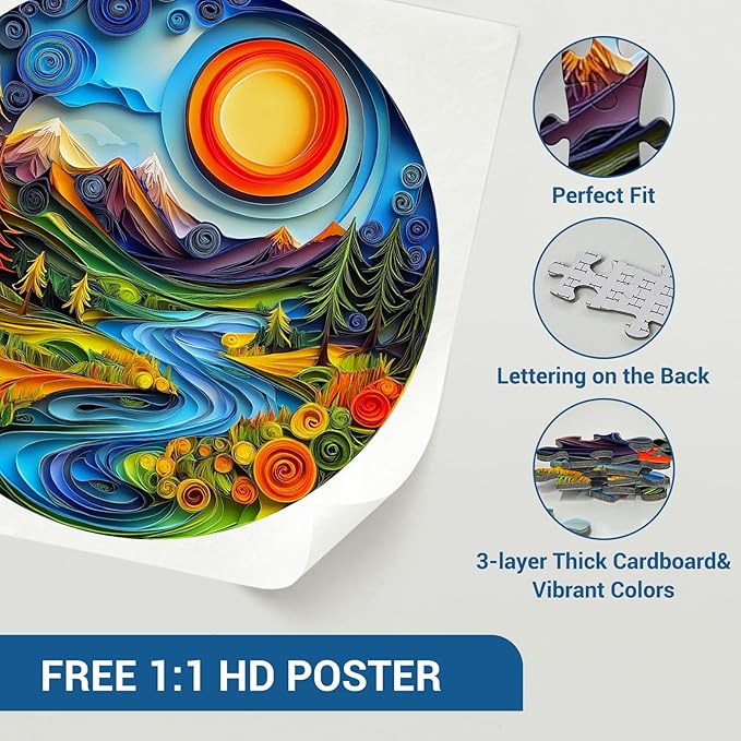 1000 Piece Puzzle for Adults - Canyon Sunrise Landscape Jigsaw Puzzles Paper - Brain Teaser Adult Puzzles - Christmas Birthday Gifts for Women/Men