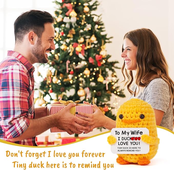 MBL Gifts for Wife Birthday Anniversary - I Duck Love You, Funny Cute Small Cool Crochet Duck Christmas Stocking Stuffers Xmas Holiday Mother's Mothers Day Birthday Gifts for Wife Her Women