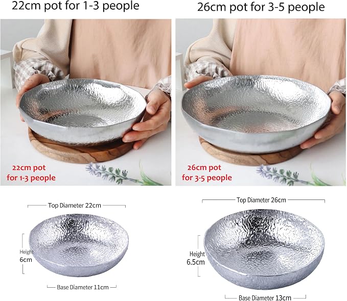 Premium Sukiyaki Pot Shabu Hot Pot 흑백요리사 최강록 셰프 스키야키팬 (26cm) | Korean style Multi-Purpose Cookware for Shabu Ramen, Cooking Bowl, Serving Platter Culinary class Wars Pot 스키야키팬, 전골, 나베