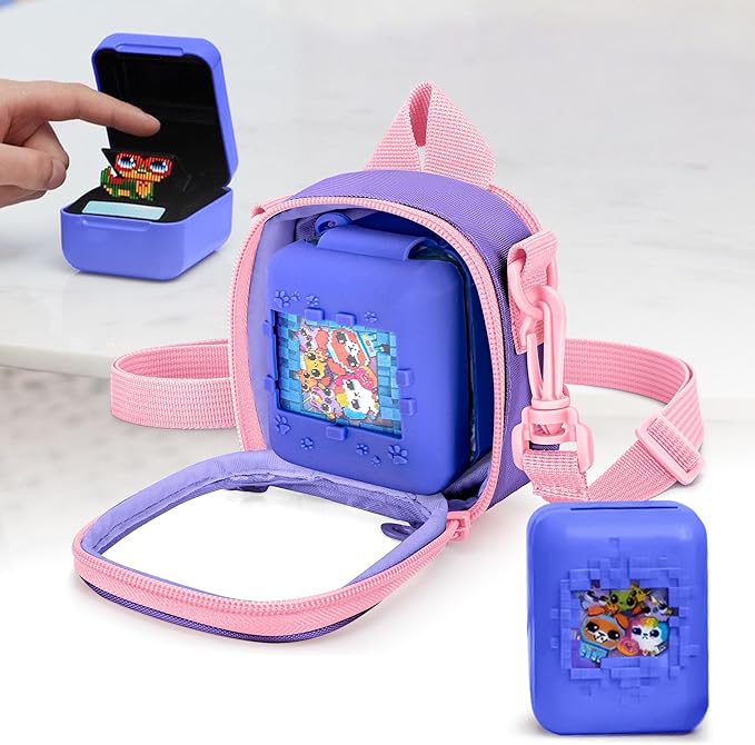 Carrying Case Compatible with Bitzee Interactive Toy Digital Pet, Portable Bag with Shoulder Strap for Virtual Electronic Pet Accessories,Purple (Bag only) Patented Design
