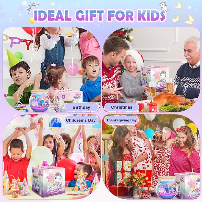 CS COSDDI Unicorn Gifts for Girls Age 3-9, Craft Kits for Kids Age 3-8 Unicorn Toys Birthday Presents, Toys for 3 4 5 6 Olds Girls Make Your Own Night Light Birthday Christmas Gifts for Kids