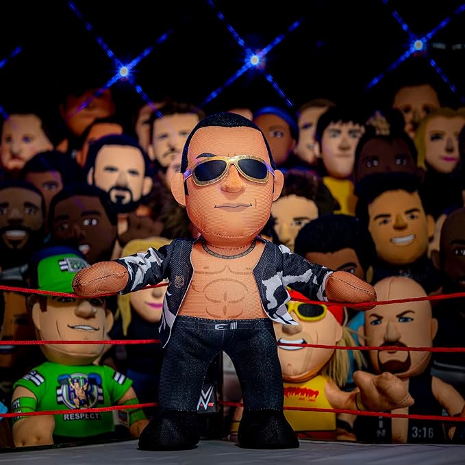 WWE Old School The Rock 10" Plush Figure - A Wrestling Legend for Play or Display