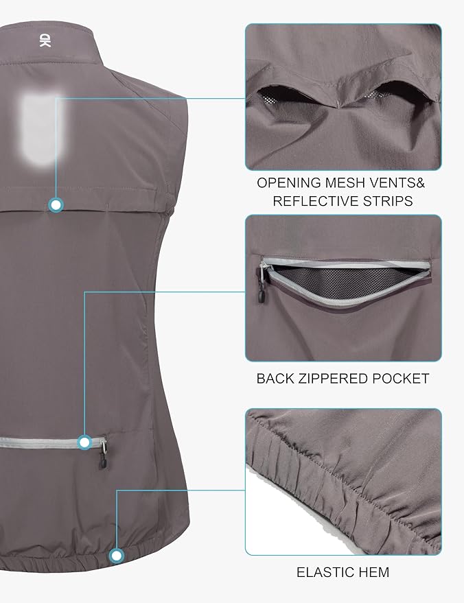 Little Donkey Andy Women's Lightweight Quick Dry Vest Windproof Summer Vest | Stretch Quick Dry Material, Windproof Breathable Vest, Cooling Effect Summer Outerwear, Running Cycling Golf Tennis Hiking