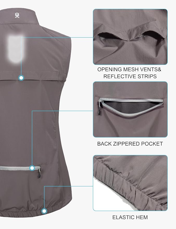Little Donkey Andy Women's Lightweight Quick Dry Vest Windproof Summer Vest | Stretch Quick Dry Material, Windproof Breathable Vest, Cooling Effect Summer Outerwear, Running Cycling Golf Tennis Hiking