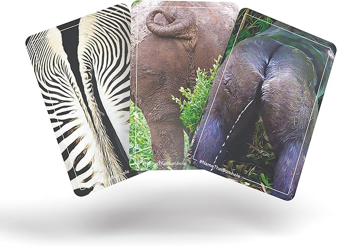 Name That Butthole - Guess The Animals from Their Buttholes - Animal Trivia Game - 55 Flashcards 4.9"x3.2" (12.5x8.1cm)…
