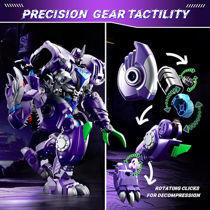 Transforming Toys Figures-Robot Toys for Boys, Action Figure for Kids 5 + Birthday Dinosaur Toys for Kids 5-14, ABS Metal Texture-Part of Alloy