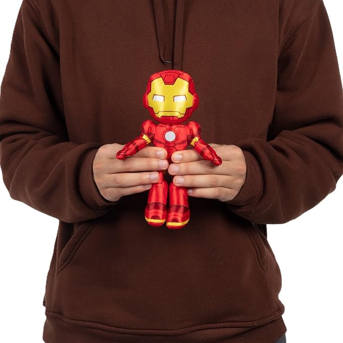 Marvel Spidey and His Amazing Friends 8" Iron Man Plush - Spider-Man Stuffed Animal Toy Figure - Officially Licensed - Spider-Verse Easter Basket Stuffer Gift for Kids, Boys, Girls
