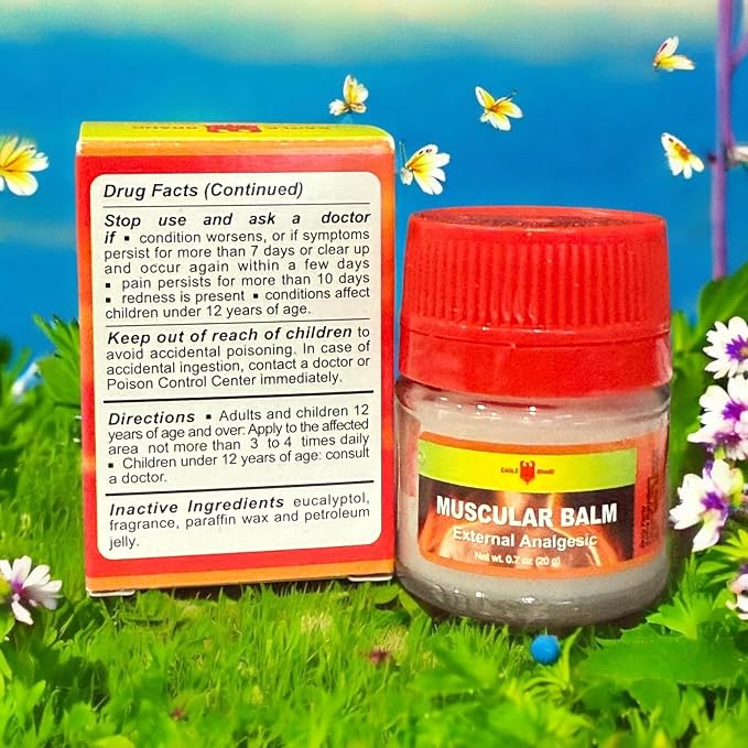 2 Packs - Yellow Muscular Balm Essential Oil - Dau Cu La Vang Xoa Bop Co Bap Con O - 20g per Jar with 2 Jars per Order - Product of Indonesia