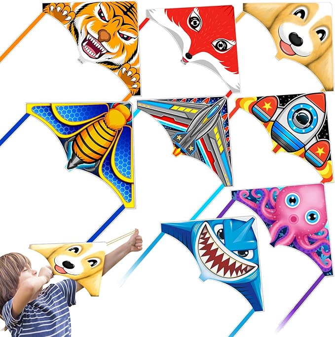 YongnKids 6 Pack/ 20 Pack Mini Kite for Boys Girls Age 3-5 4-8, Finger Launcher Kites Easy to Fly Ejection Flying Toys Kite for Kids Teens Ages Beach Park Backyard Outdoor Sports