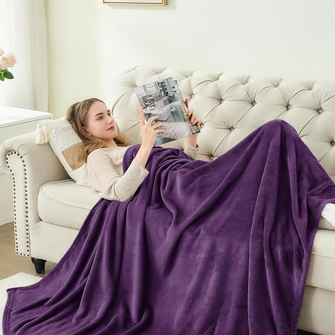 BEDELITE Fleece Blanket Soft Plush Full Bed Blanket Purple 84"x90" | Ultra Soft Fleece, Plush Microfiber, Lightweight Warmth, All Season Comfort, Fade Resistant, Machine Washable, Couch Sofa Bed