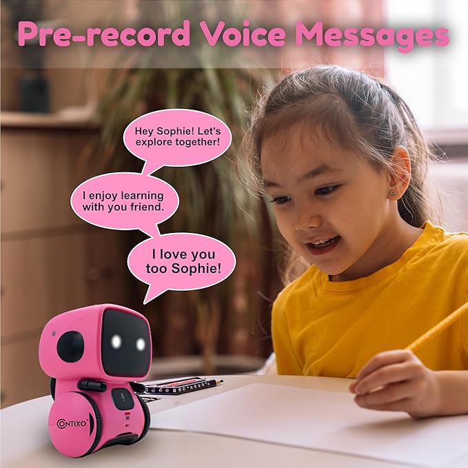 Contixo R1 Kids Robot Toy, 3pcs Interactive Smart Robots with Voice Control Talking Dancing Learning Touch Sensor Compact Educational Portable Toy for Boys Girls Toddlers 3-8 Years Old Birthday Gifts