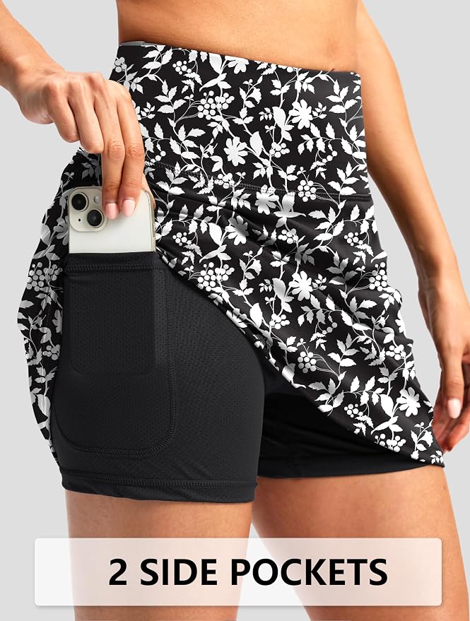 G Gradual 16"/18" Skorts for Women Golf Skirt with 2 Pockets Summer Casual | Built-In Shorts, High Waist, Soft 4-Way Stretch, Breathable Mesh Liner, Tennis Pickleball Athletic Wear, Easy To Match