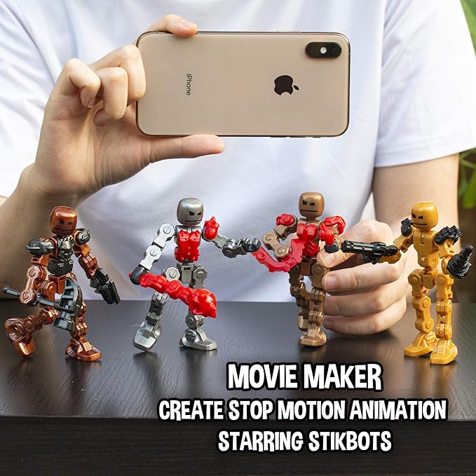 Zing Klikbot, Complete Set of 4 Poseable Action Figures with Weapons, Translucent, Create Stop Motion Animation, for Ages 6 and Up (Series 2 Villains)