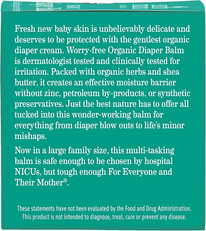 Earth Mama Organic Diaper Balm - 4 fl oz - Diaper Cream for Baby - Safe for Sensitive Skin - Baby Essentials