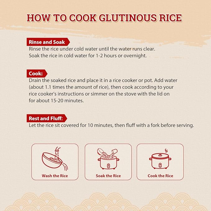 52USA Sweet Sticky Rice 2 Pound (32 Ounce), Premium Glutinous Rice | Gluten-Free, Vegan, All Natural, White Rice, Rich in Fibers and Minerals, 907g (Pack of 1)