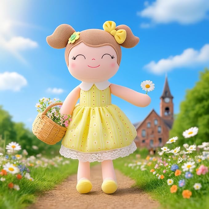 Gloveleya Baby Girl Plush Doll – 16 Inch Soft Snuggle Doll, Cute Toddler Gift with Gift Box, First Baby Doll for Girls, Birthday, Christmas & Holiday Present