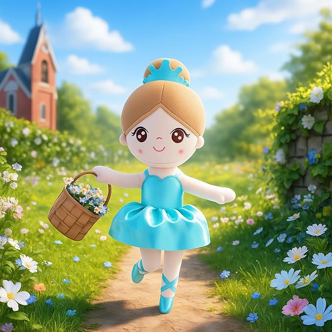 Gloveleya Baby Girl Gifts Dolls Soft Plush Toy Ballet Girl Doll Mint Green 14 Inches with Gift Box…