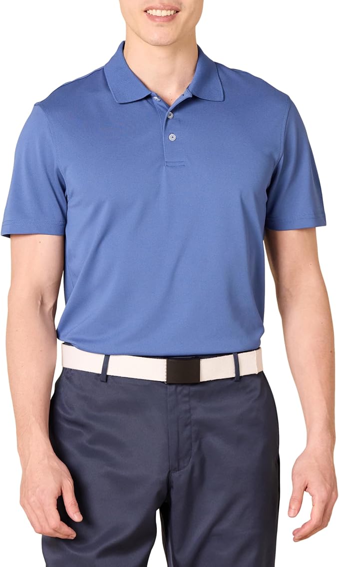 Amazon Essentials Men's Moisture Wicking Golf Polo Shirt, Short Sleeve, Slim-Fit, Quick-Dry, Active Wear