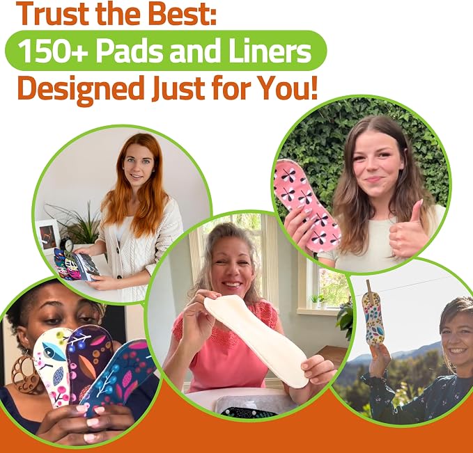 Made in EU - Ultra-Thin Reusable Panty Liners (Medium, 7-Pack) – High-Temp Washable Cloth Panty Liners for Women – Durable & Breathable Organic Cotton Keeps You Fresh & Dry for Daily Vaginal Discharge