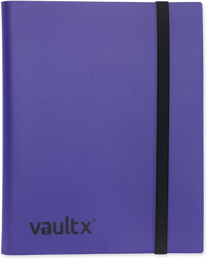 Vault X 9 Pocket Standard Strap Binder, Holds 360 Trading Cards in 20 Side-Loading Pages (Purple)