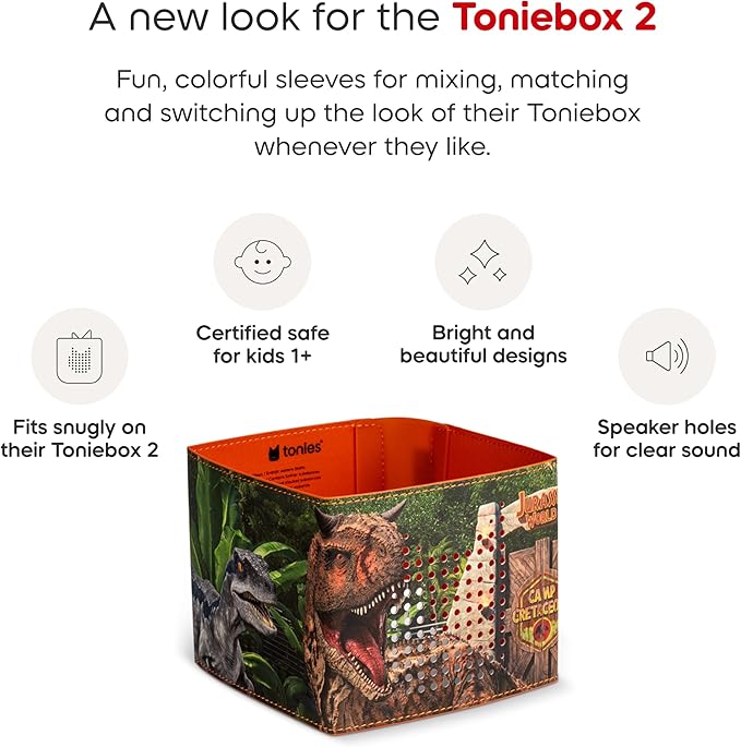 Tonies Sleeve - Decorative Wrap for Toniebox 2 - Jurassic World: Camp Cretaceous