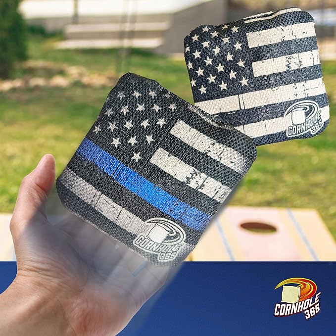 Cornhole365 - Stick & Slide - Professional Corn Hole Bag - Heavy-Duty Double-Stitched Polyester Fabric & Resin Filling for All-Weather - Versatile Regulation Size Cornhole Bean Bags - Set of 8