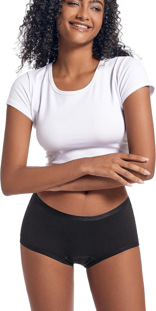 Goat Union Organic Cotton Boyleg Period Underwear for Women & Teens - Moderate Absorbency Period Panty
