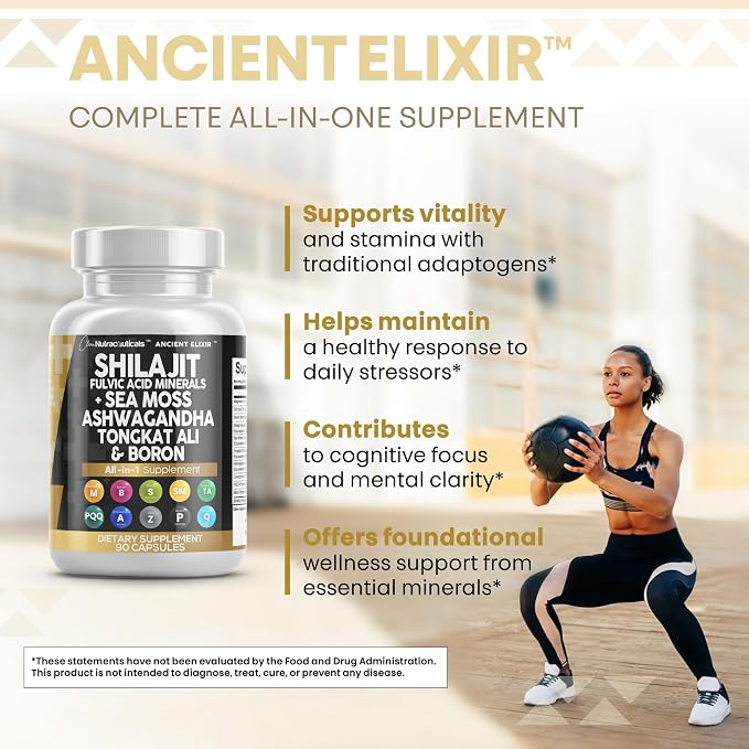 Clean Nutraceuticals Shilajit Supplement with Sea Moss, Ashwagandha, Tongkat Ali, Boron, Magnesium - Fulvic Acid Capsules for Men - 2Pack