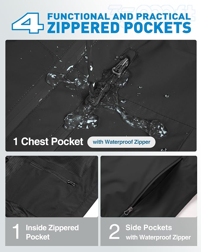 33,000ft Packable Rain Jacket Women Lightweight Waterproof Raincoat with Hood Cycling Bike Jacket Windbreaker