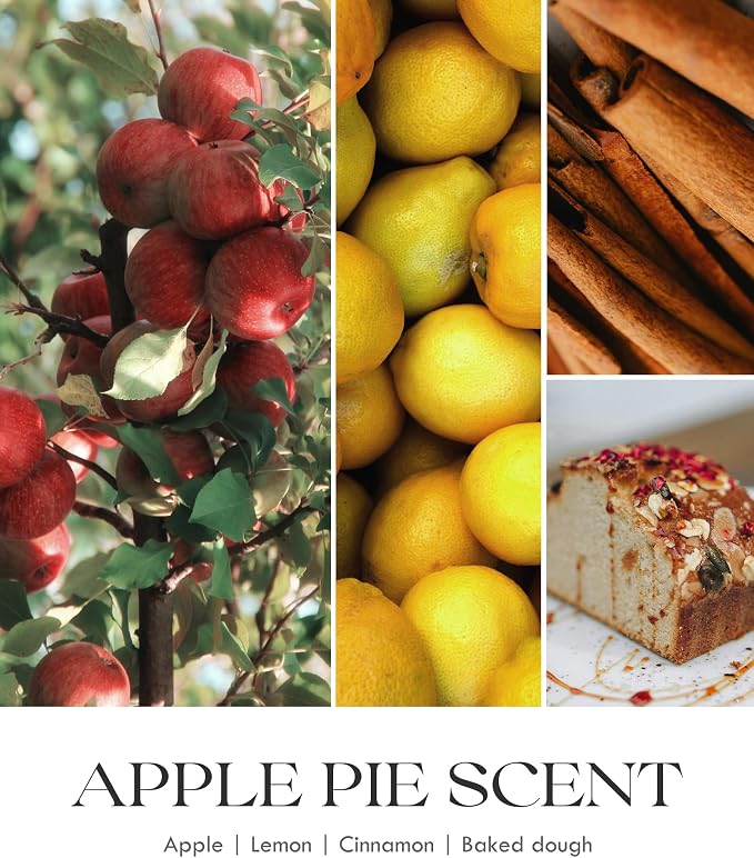 AOOVOO Apple Pie Scented Candles for Women - Aromatherapy Candle with Crystals Inside, 10oz Soy Candles for Home Scented, Birthday Gifts Christmas Day Candle for Mom Women