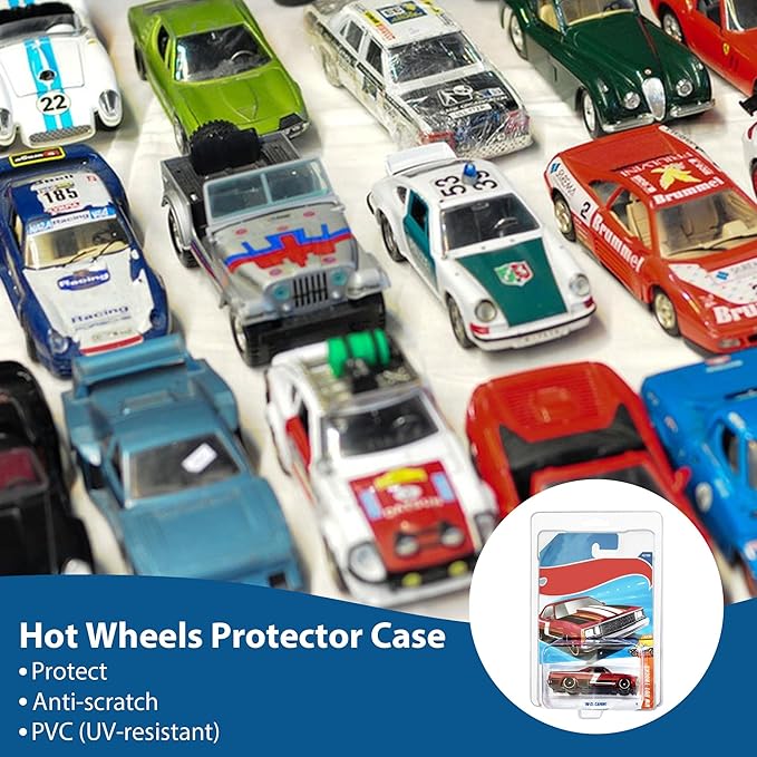 120 Pack Protector case for Hot Wheels -Clamshell Plastic Display Cases for 1:64 Scale Models, Crystal Clear UV-Resistant, Dust-Proof & Scratch-Resistant Plastic Storage Case with Secure Seal