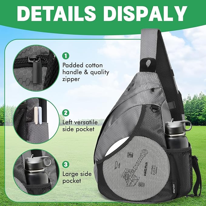 MOYAQI Disc Golf Bag with Retriever Holder and Storage Pockets, Disc Golf Backpack with 8-10 Disc Capacity, Padded Adjustable Strap and Back Panel, Lightweight and Durable