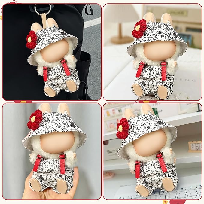 Clothes Fit for 17CM Doll, Fashion Doll Clothes Outfit Set Cute Theme Designer Toys Dress Accessories for Collector Fans Display (Graffiti Hat)