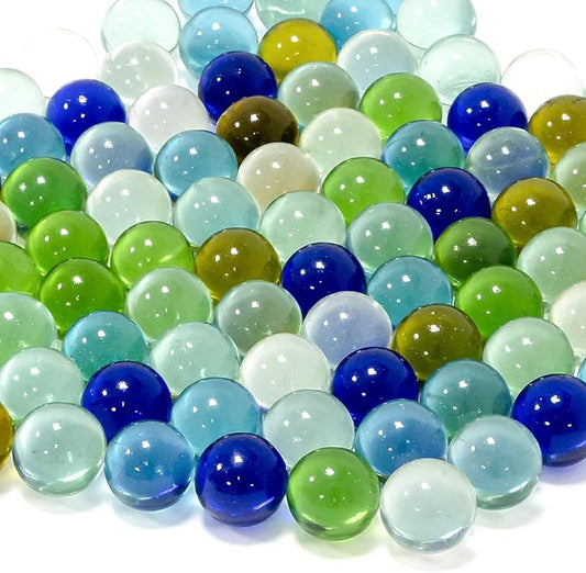 Sukh Glass Marbles - 80Pcs Bulk Cat Eye Stone Mix 6 Colors Medium Sized Beads Decorative Gift Retro Game with 16mm for Bounce,Marble Game,Vases,Party Decor