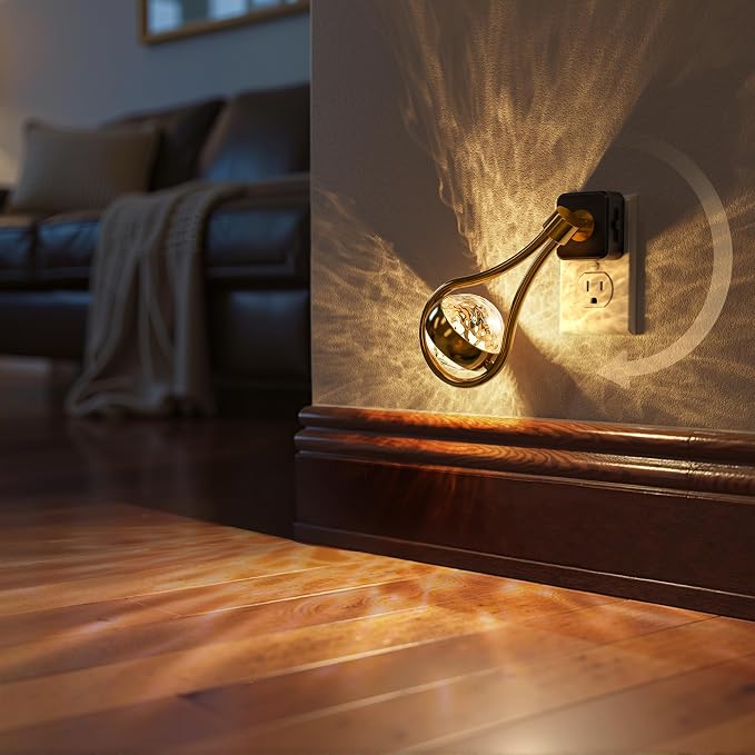 LED Night Lights Plug into Wall, 330° Rotating Night Light | Dusk to Dawn Sensor, 0-100LM Dimmable Nightlight Adjustable Brightness, 3000K Warm White for Hallway, Bedroom, Stairway
