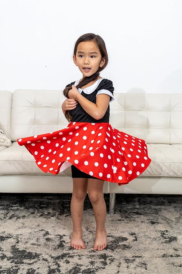 Little Adventures Retro Polka Dot Twirl Dress Up Costume - Machine Washable Child Pretend Play Party Dress
