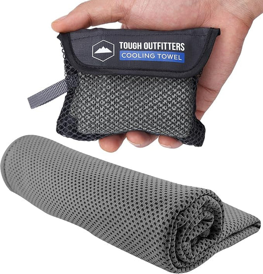 Tough Outdoors Cooling Towels for Neck Face - Neck Cooling Towel for Hot Weather Yoga Sports Golf Sweat - Instant Cold Towel