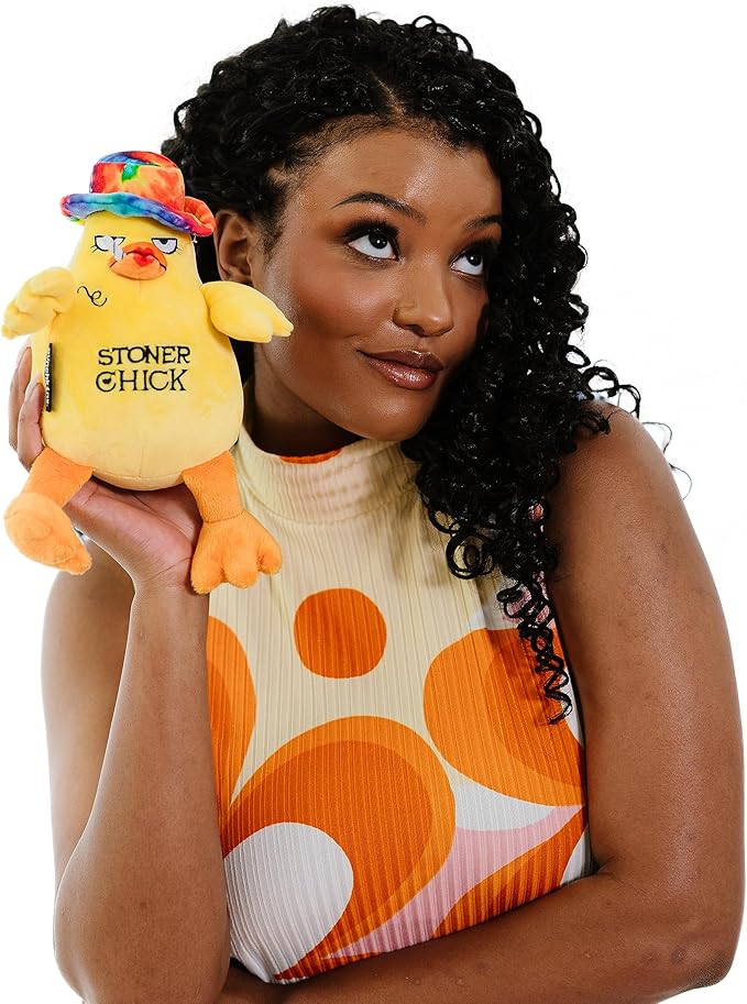 Chicken Plushie - Stoner Chick Sassy Chicken Plush, Gift for Smokers, Silly Plush Toy for Gifting